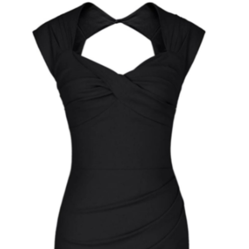 Black retro cocktail dress, S